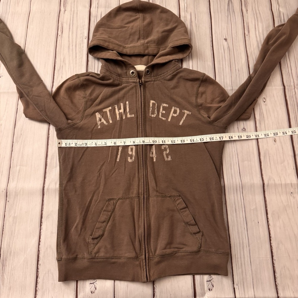 Abercrombie & Fitch‎ Hoodie Small Brown Zip Up Sweatshirt Authentic Women's - Picture 6 of 7